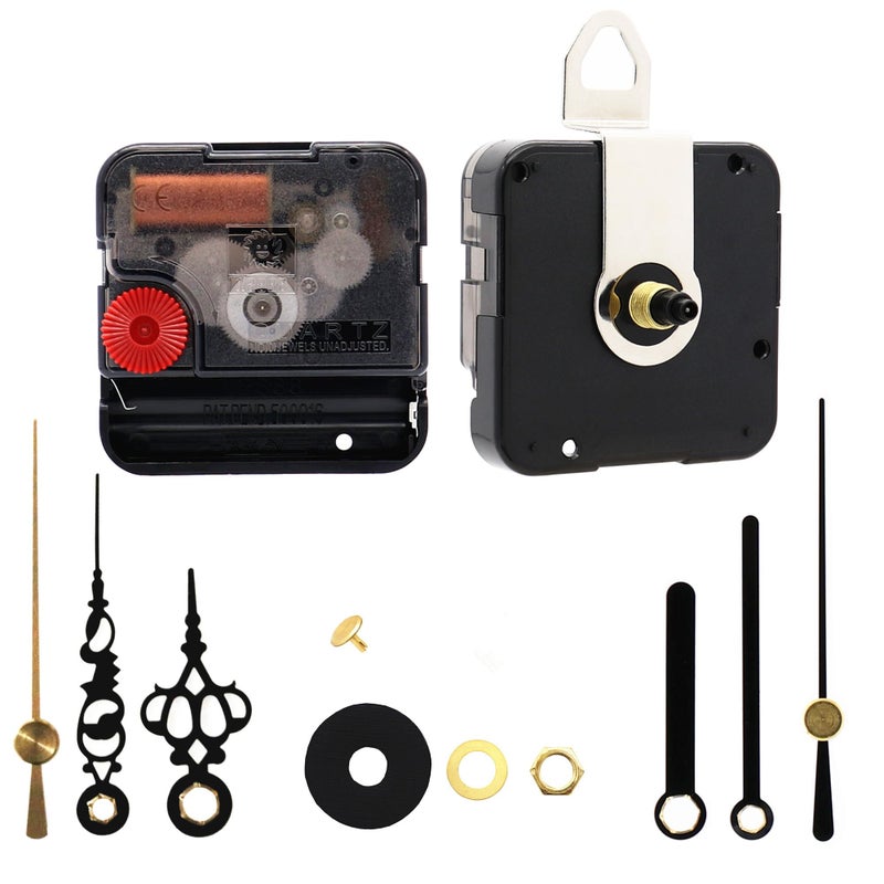 TIKROUND 12888 Sweep Silent Clock Movement Mechanism with 2 Sets Small Hands 13.5mm (17/32 inch) Shaft Length 5.5mm (7/32 inch) Thread Length. - Image 1